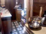 Tiny kitchen in use